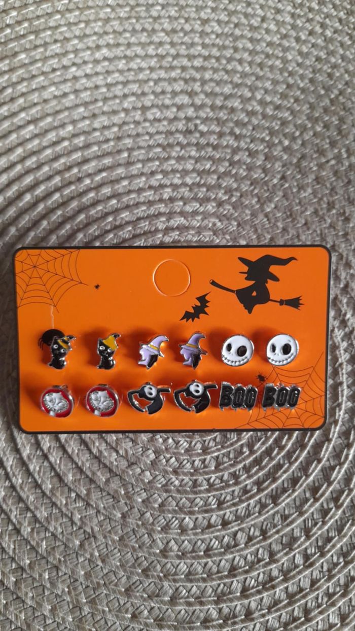 🎃👻 Set de boucles d’oreilles Halloween – 6 paires assorties