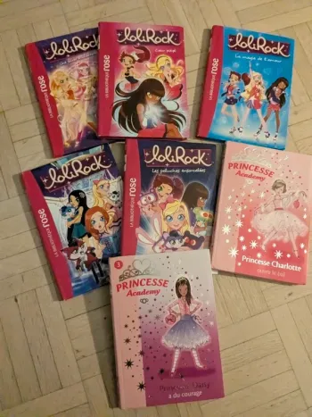 Lot 7 livres bibliothèque rose