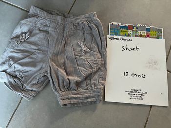 Short fille taille 12 mois