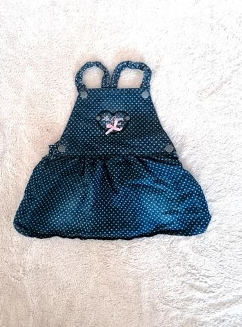 Jolie Robe salopette en jean 12 mois fille