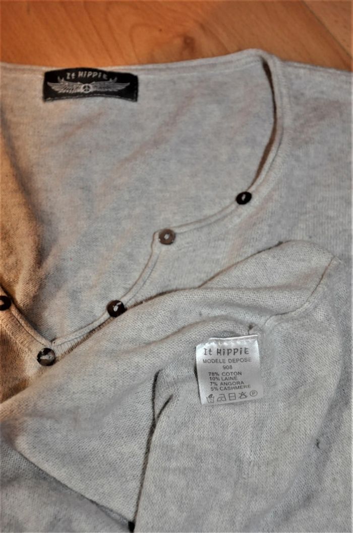 It Hippie pull maille gris clair t.S tb état - photo numéro 5