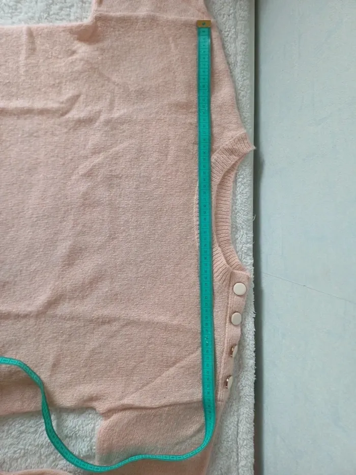 Pull rose poudré à filaments dorés - photo numéro 4
