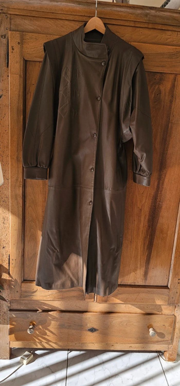 Long manteau cuir André Sales taille 38 - photo numéro 7