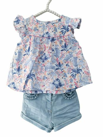 12 mois bébé fille ensemble tape a l oeil blouse et short