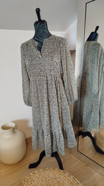 Robe été imprimée kaki L 40