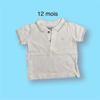 Petit Bateau Polo blanc Taille 12 mois