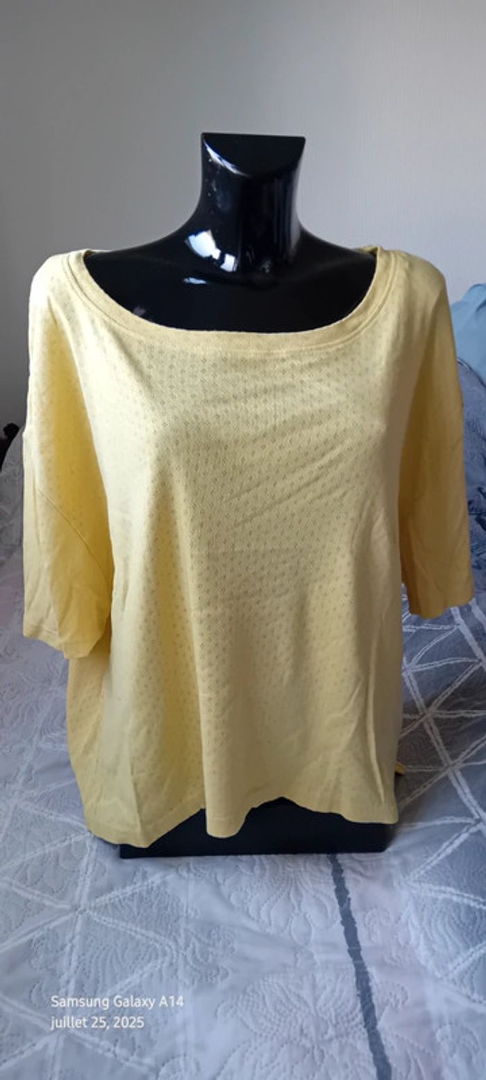 Haut manches courtes oversize maille ajourée motif losanges femme XXL in extenso - photo numéro 5