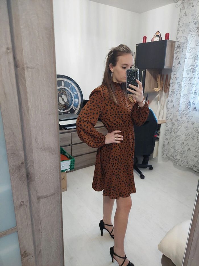 Robe femme marron et noire t36 - photo numéro 2