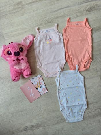 Lot de 3 bodies bretelles 24 mois mots d'enfants