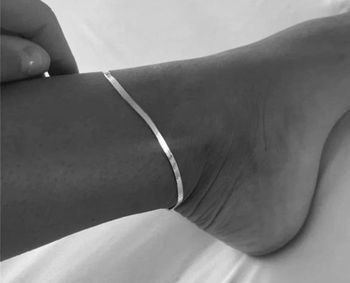 Bracelet de cheville en acier inoxydable argent