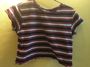 teeshirt rayé bleu-blanc-rouge