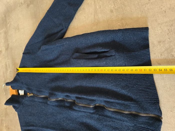Gilet Calvin Klein laine mérinos bleu marine zippé col montant taille S homme - photo numéro 9
