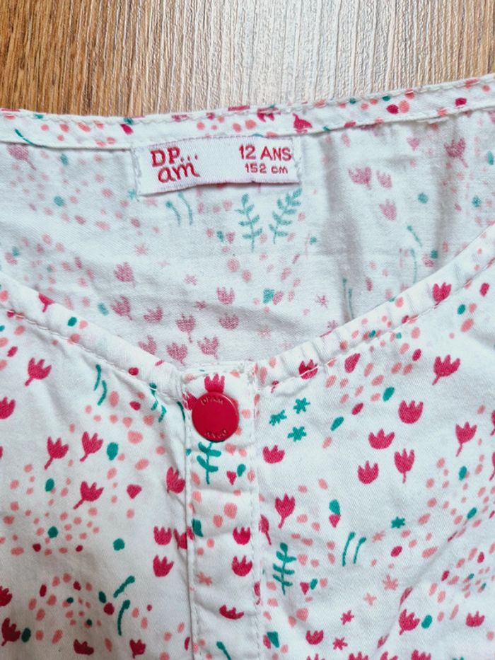 Robe d été blanche multicolore rose turquoise dpam taille 12 ans - photo numéro 4