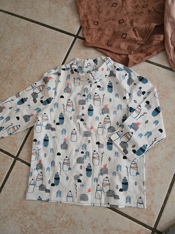 Lot 9 mois vêtements bodys t-shirts - photo numéro 6