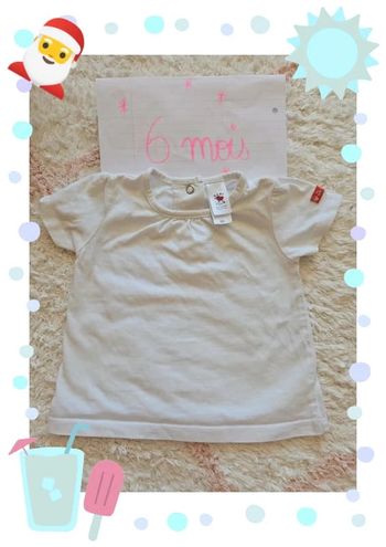 tee shirt blanc uni 6 mois fille baby club