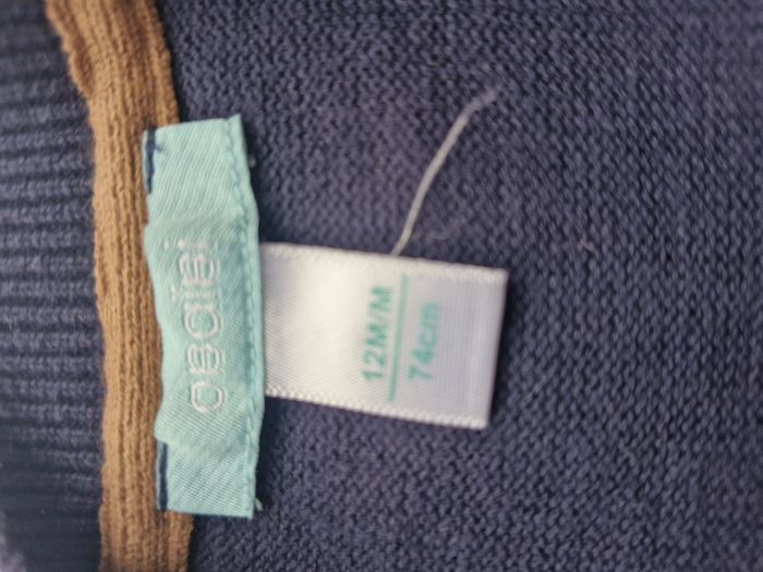 Gilet zippé 12 mois - 74 cm Obaïbi Bleu marine - photo numéro 2