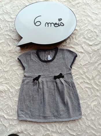 Robe hiver Fille 6 mois Nœud Jacadi Paris coton Cachemire