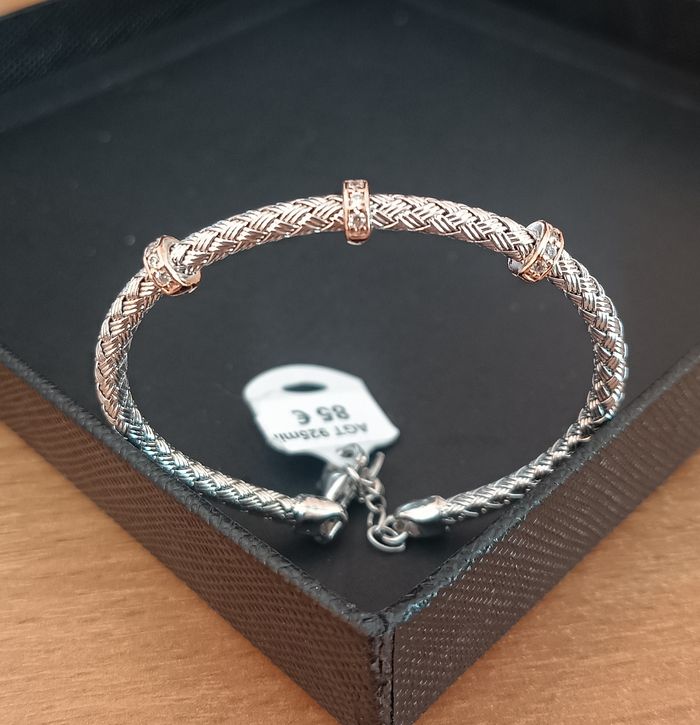 Bracelet Valenzi pour Enfant. Argent blanc et rose 925, et oxydes de zirconium. Neuf