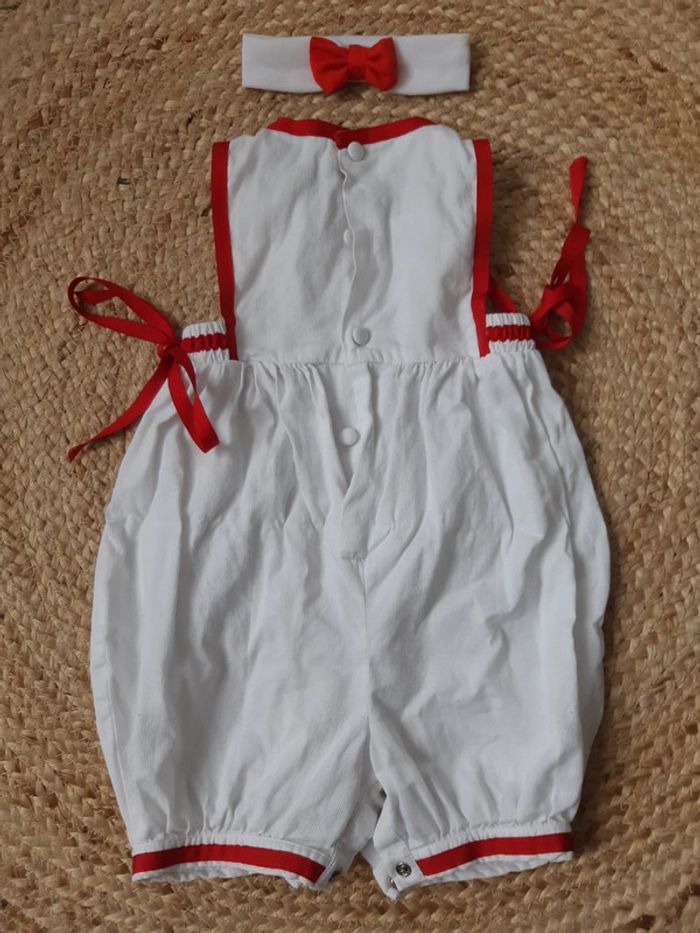 Barboteuse blanche et rouge avec bandeau Kids Minis 74 cm - photo numéro 5