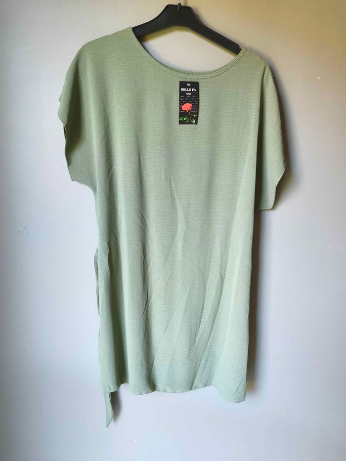 robe d'été vert kaki taille unique du 36 au 44 avec ceinture - photo numéro 6