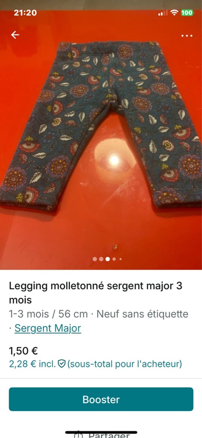 Legging molletonné sergent major 3 mois - photo numéro 6