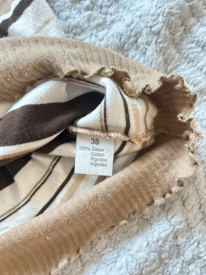 Débardeur rayé vintage CAROLL 100% coton - Taille 38 (M) - photo numéro 6