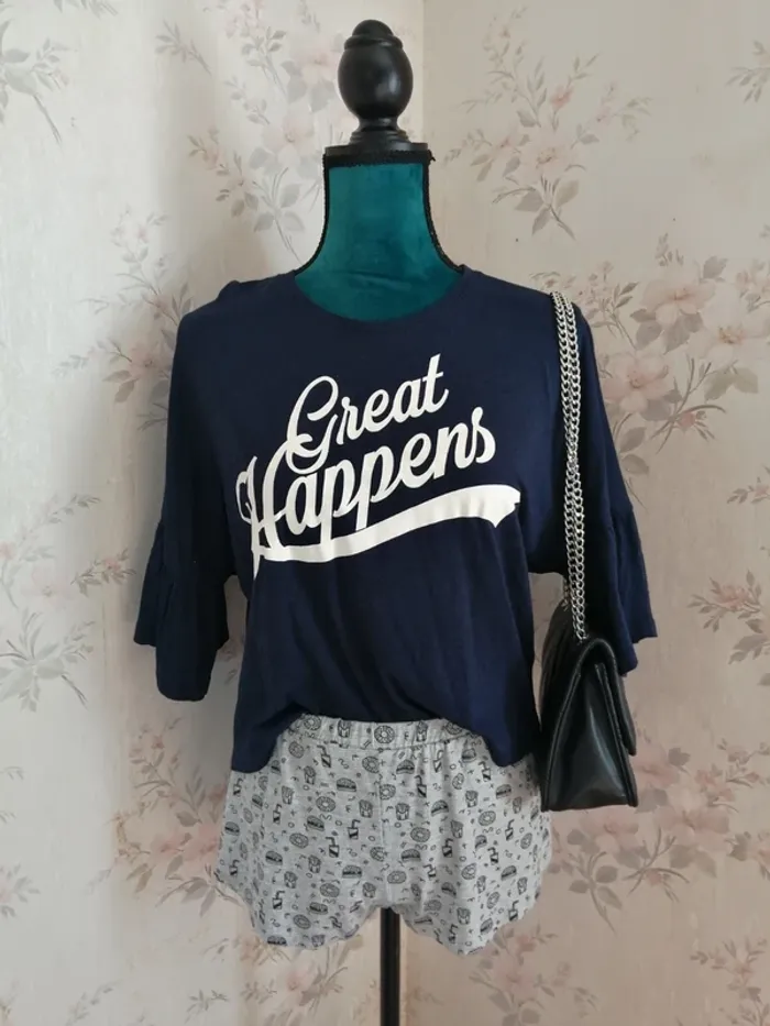 Short de pyjama gris à motifs fast food / undiz / (TU)