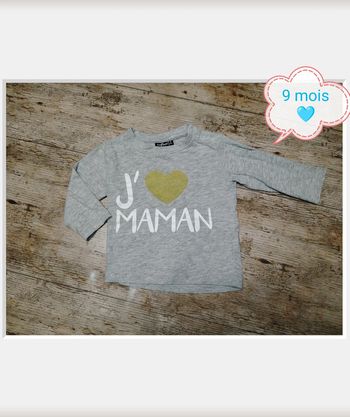Joli t-shirt garçon manches longues 9 mois