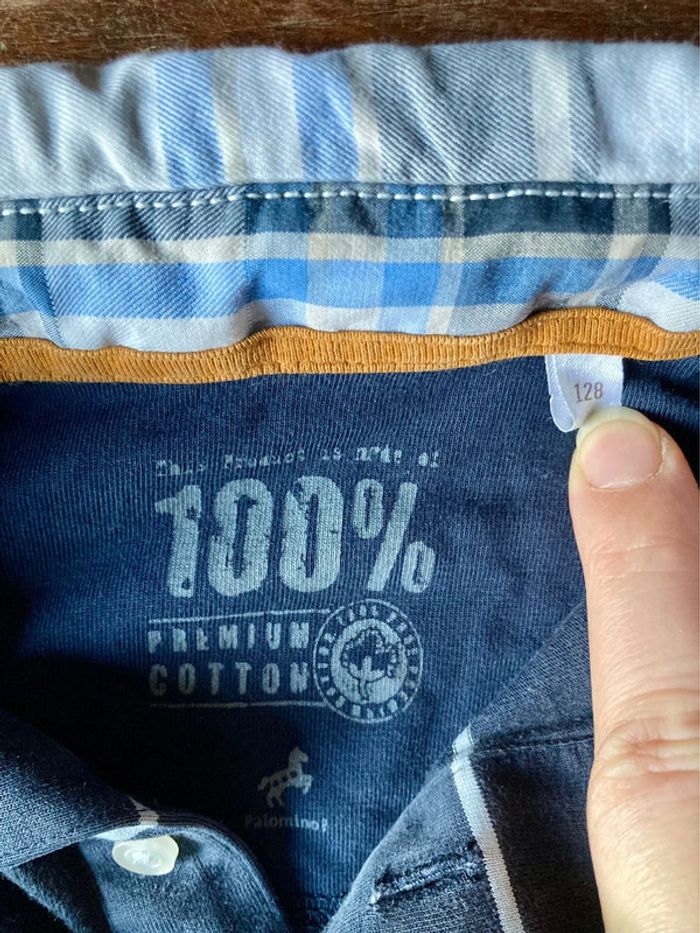 Polo 8 ans rayé bleu marine et ciel Palomino C&A - photo numéro 4