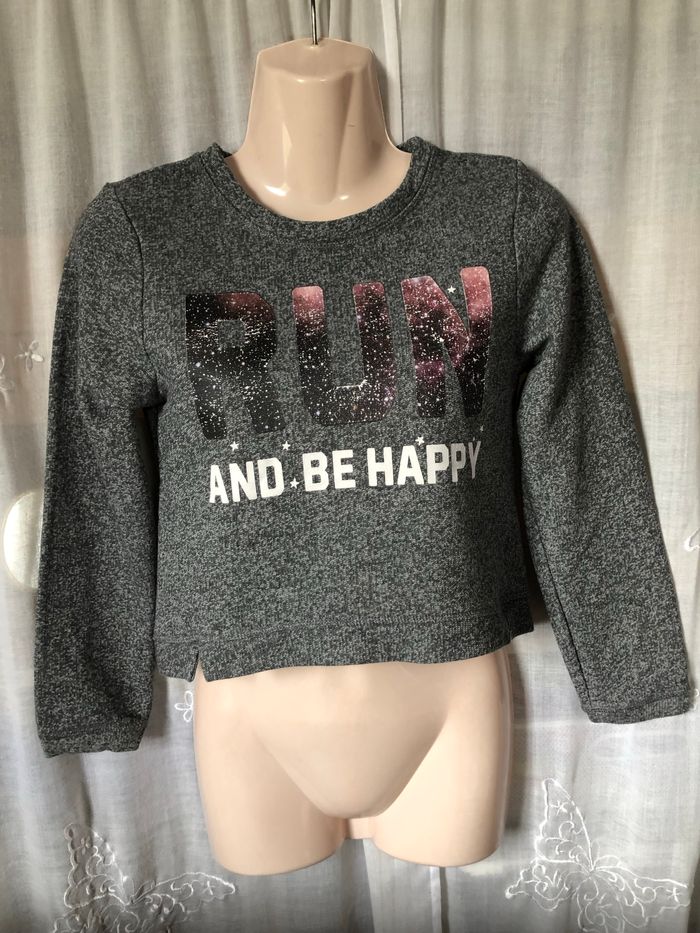 Pull sweat gris anthracite chiné 12 ans Kiabi