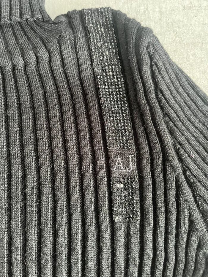 đ€ Pull CĂŽtelĂ©e Noire Ă Col RoulĂ© AJ Armani Jeans - photo numĂ©ro 3