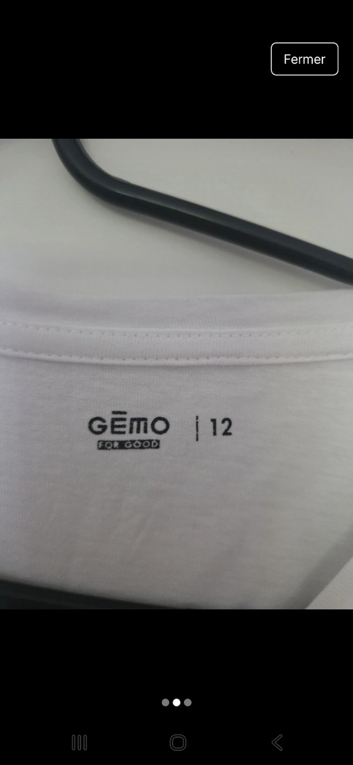 Tee-shirt à manche longues blanc +motif - photo numéro 2