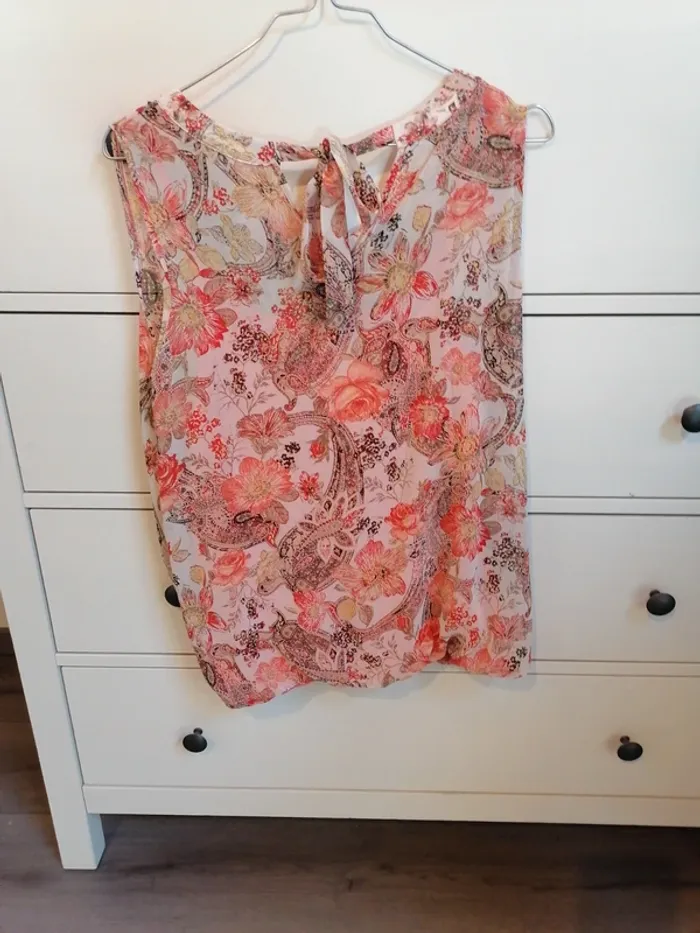 Blouse sans manches voile doublé - photo numéro 5