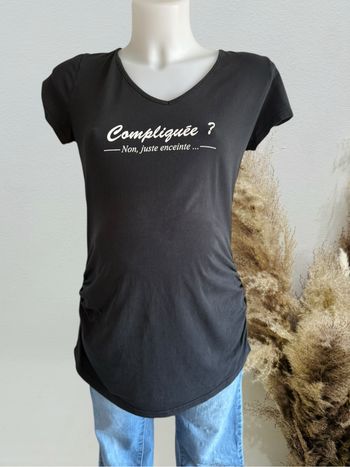 Joli T-shirt femme de grossesse noir T40 /L
