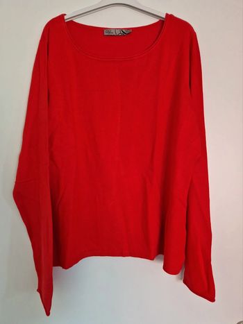 Pull léger femme rouge uni XL