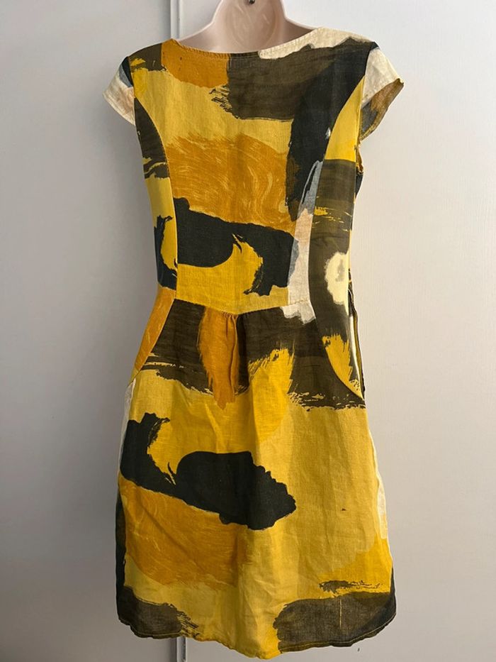 Robe été 100 % lin taille S jaune kaki - photo numéro 11