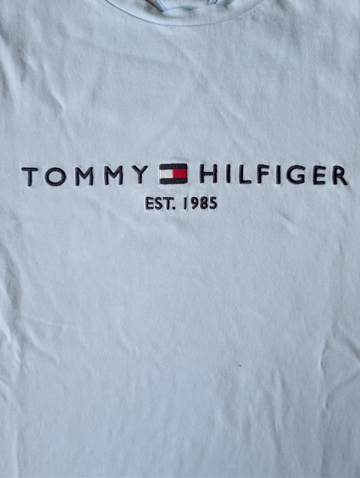 T-shirt Tommy Hilfiger Bleu Ciel - Coton Bio - Taille L - photo numéro 2