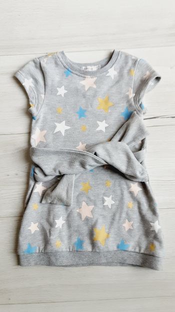 Vêtement fille robe pull grise étoiles Orchestra 3 ans