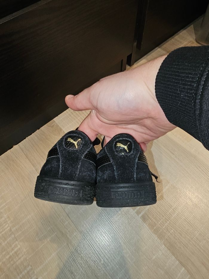 🖤 baskets puma suede noir enfant taille 31 lacets ruban sneakers junior fille garcon streetwear 🖤 - photo numéro 3