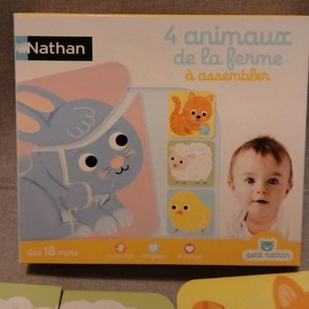 Jeu bébé petit Nathan 4 animaux de la ferme à assembler