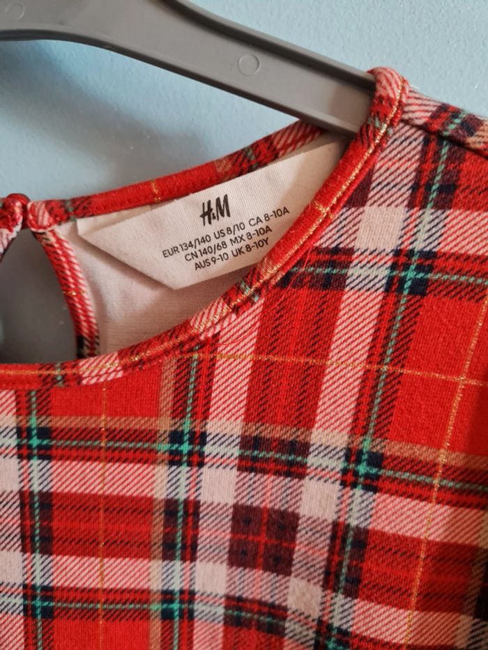 Robe rouge à carreaux H&M 8/10ans - photo numéro 2
