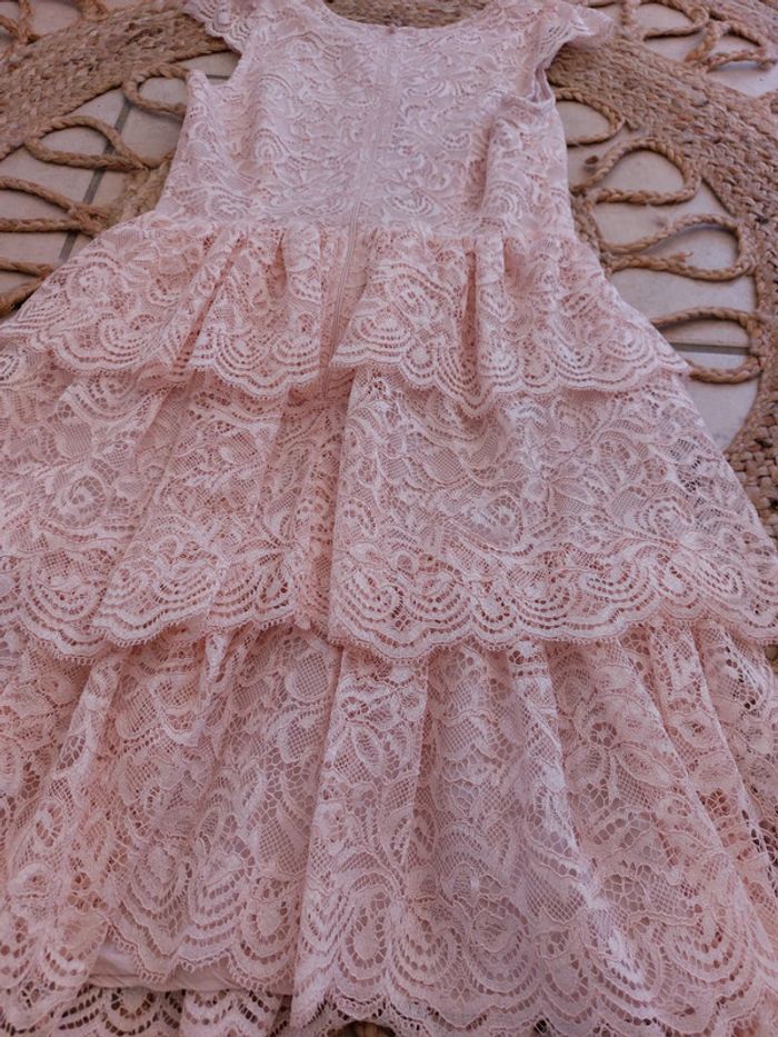 Robe dentelle rose poudré Naf Naf - photo numéro 4