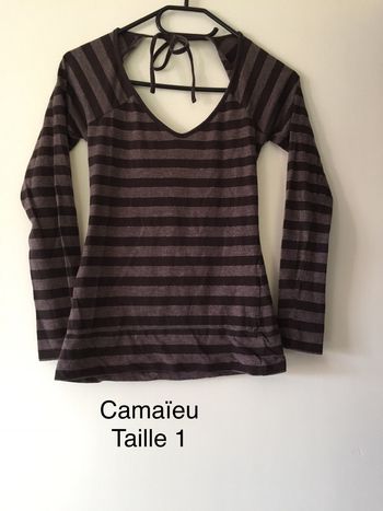 T-shirt manches longues rayé Camaïeu Taille 1