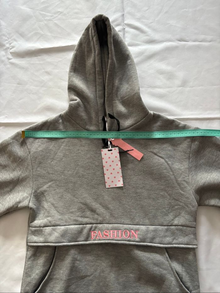 Sweat à capuche avec poches et détail cousu rose - Miss Brum - 12 ans/152 cm - photo numéro 8