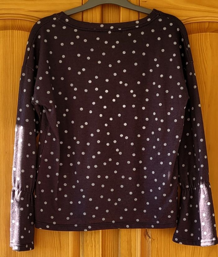 2 Hauts ML TS/TFr36 -Promod Noir à Pois Blancs & Bershka Gris Chiné & Epaules Dénudées - photo numéro 7