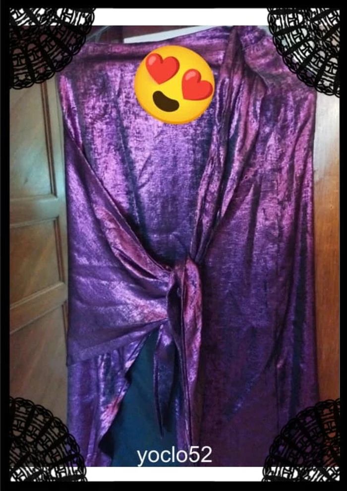Jupe longue violette satin neuve taille S/36 - photo numéro 4