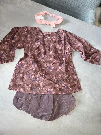 Ensemble kiabi tape à l’œil vertbaudet 18 - 24 mois jupe blouse bandeau