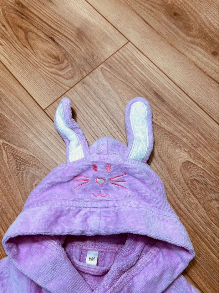 Taille 6 mois peignoir de bain éponge fille rose pale * lapin * 🎀 - photo numéro 4