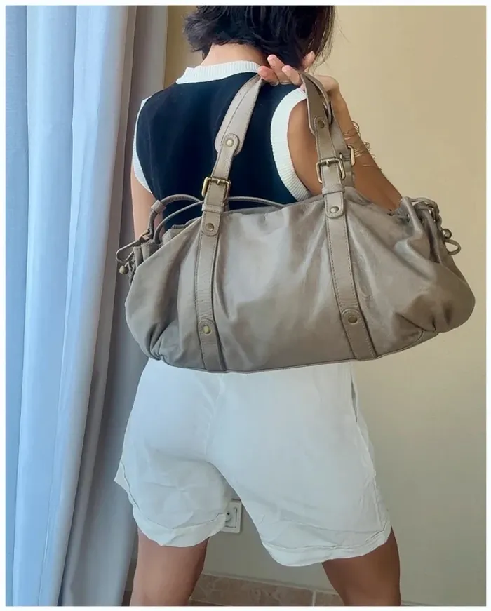 Sac Gérard Darel zippé gris très bon état - photo numéro 3