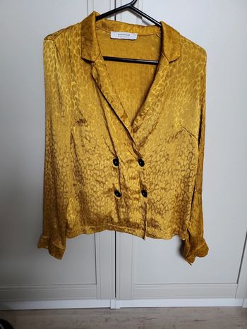 Chemise satin motif léopard